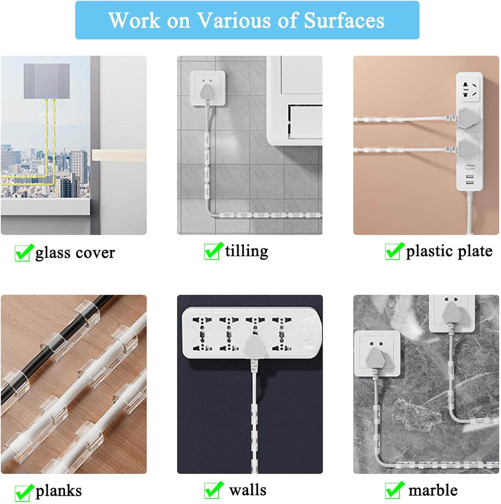 80PCS Cable Clips (Small & Large),Adhesive Cable Clips for Wall