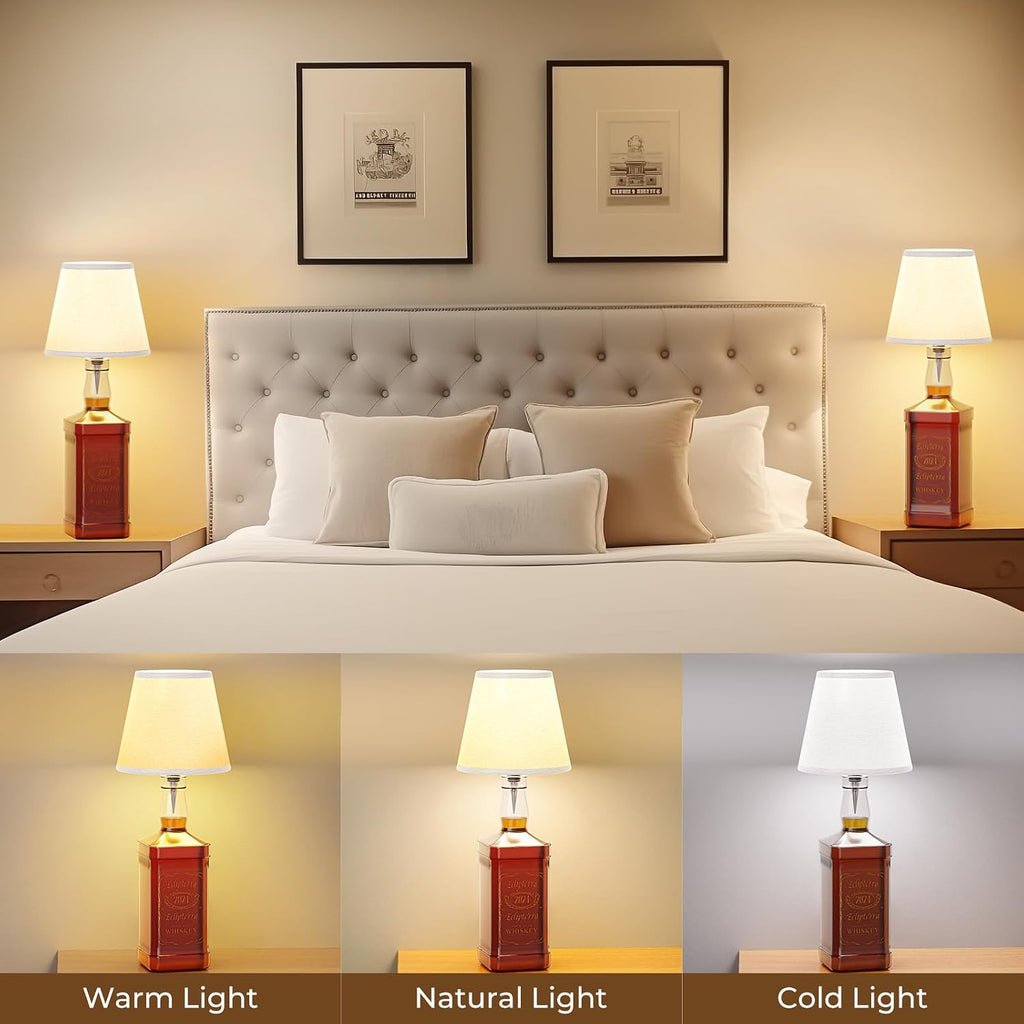 Cordless LED Bottle Lamp 5000mAh Battery Portable Wireless Table Lamp Wine Bottle Lamp for Indoor Outdoor Dining Bedroom with Remote (White, 1 Pack)
