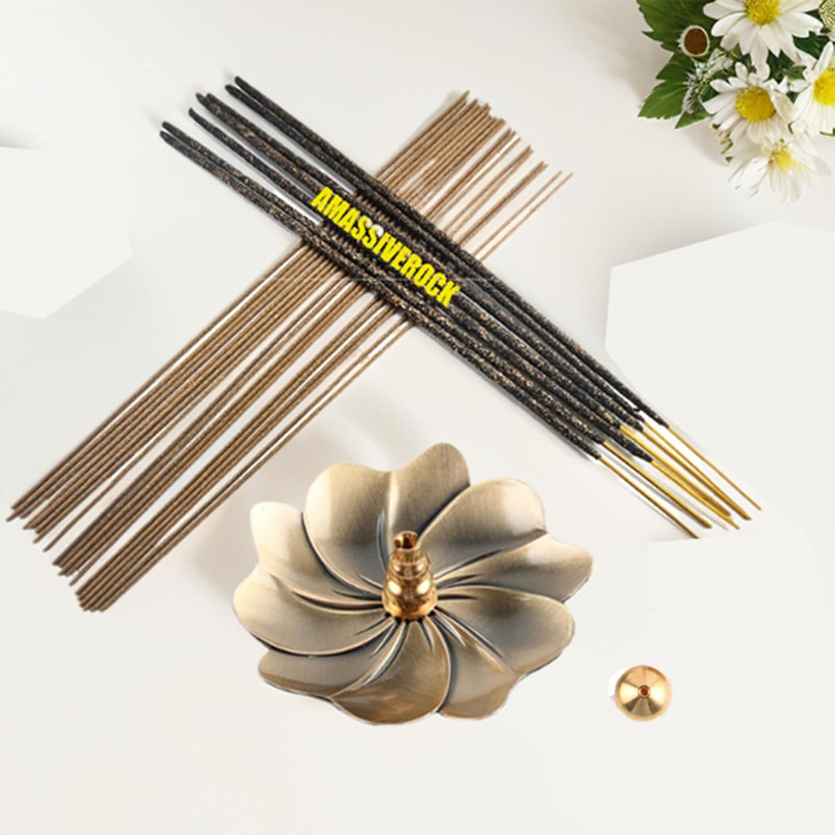 Coils Incense Burner Holder, Brass Incense Holder, Gold Lotus Incense Sticks Holder, Incense Coils Spiral Design for Long-Lasting Fragrance Meditation Yoga Decor Home