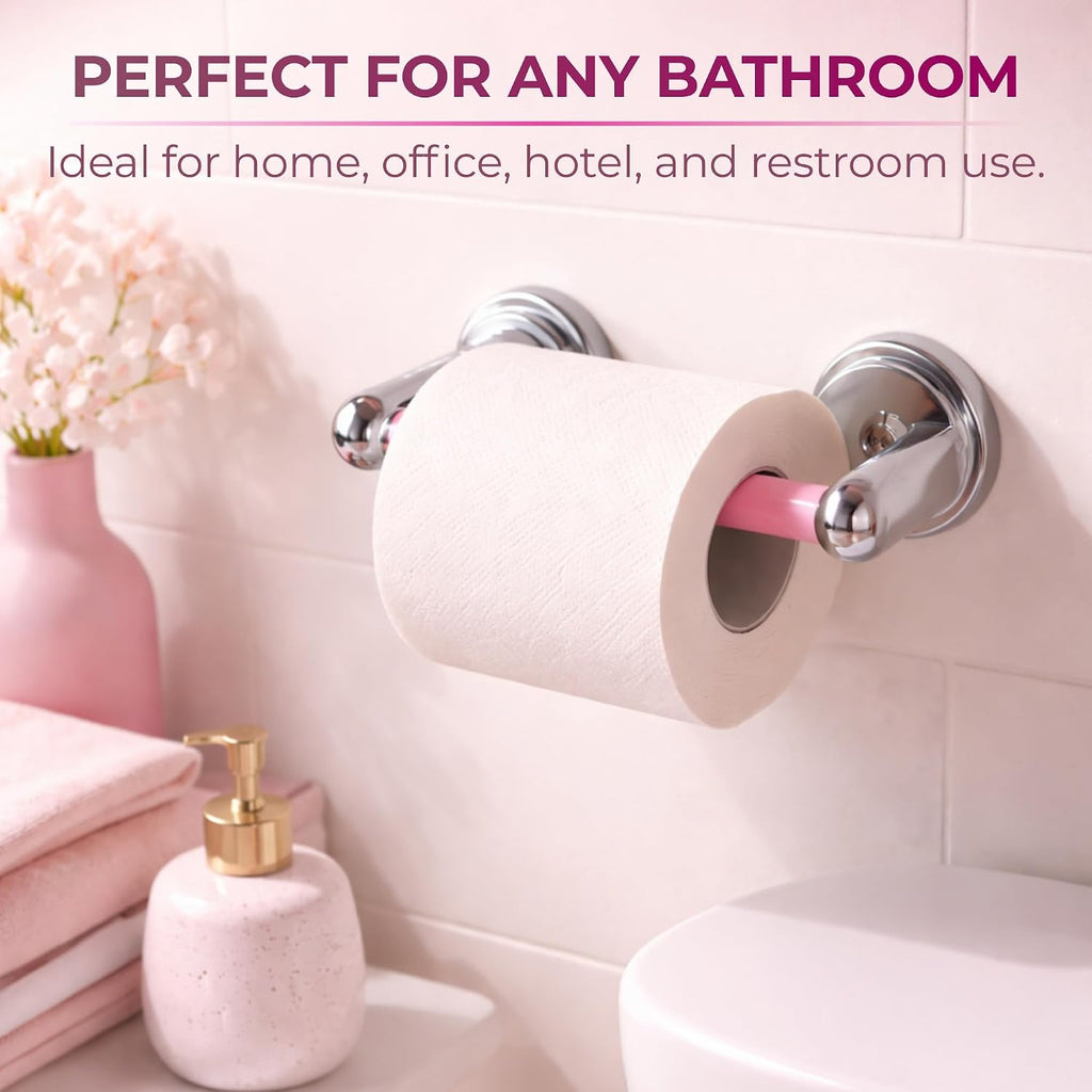 Pink 7” Spring Loaded Spindle Toilet Paper Roller Holder Replacement Rod