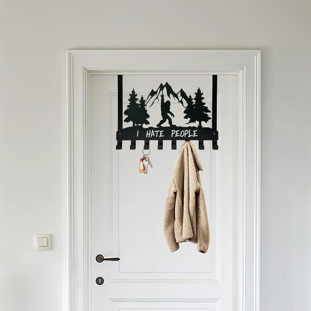 Bigfoot Over the Door Hook Hanger,8 Decorative Towel Rack Organizer