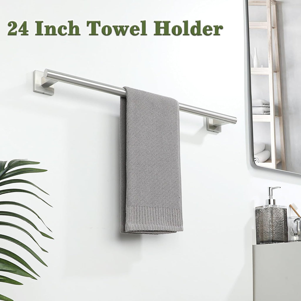 Alise 24 Inch Towel Bar for Bathroom Wall Mounted,Brushed Nickel