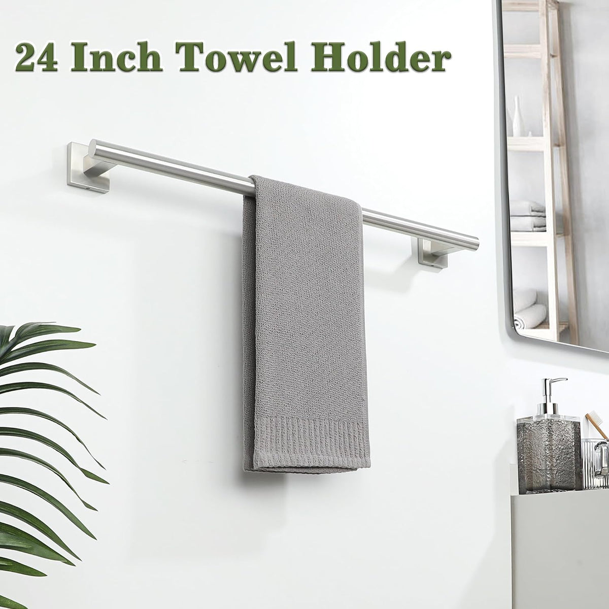 Alise 24 Inch Towel Bar for Bathroom Wall Mounted,Brushed Nickel