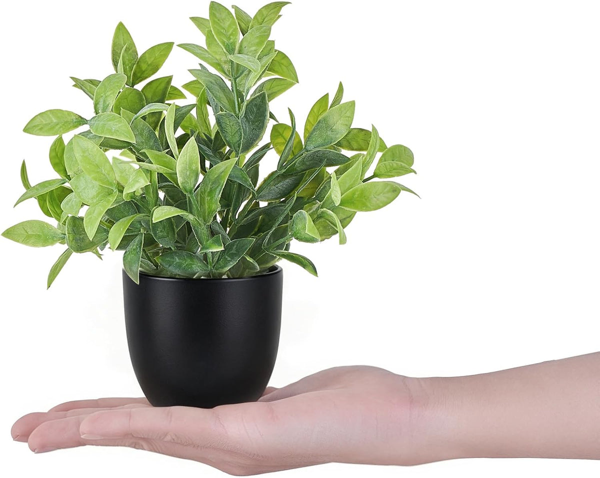 Mkono 4 Packs Fake Plants Mini Artificial Potted Plant Home Decor Indoor