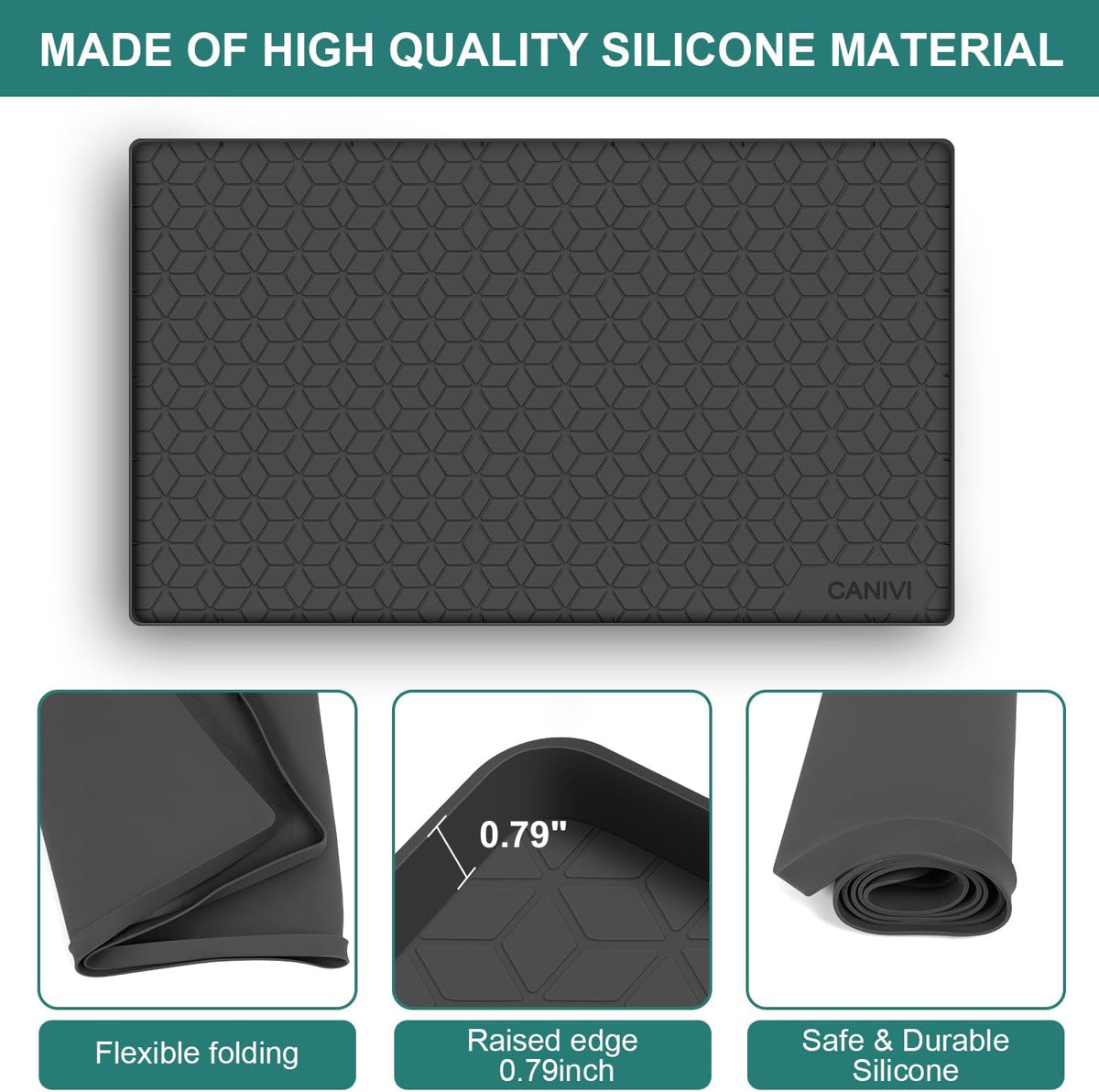 Under Sink Mat, 28"x22" Waterproof Tray for Cabinet, Holds 3 Gal