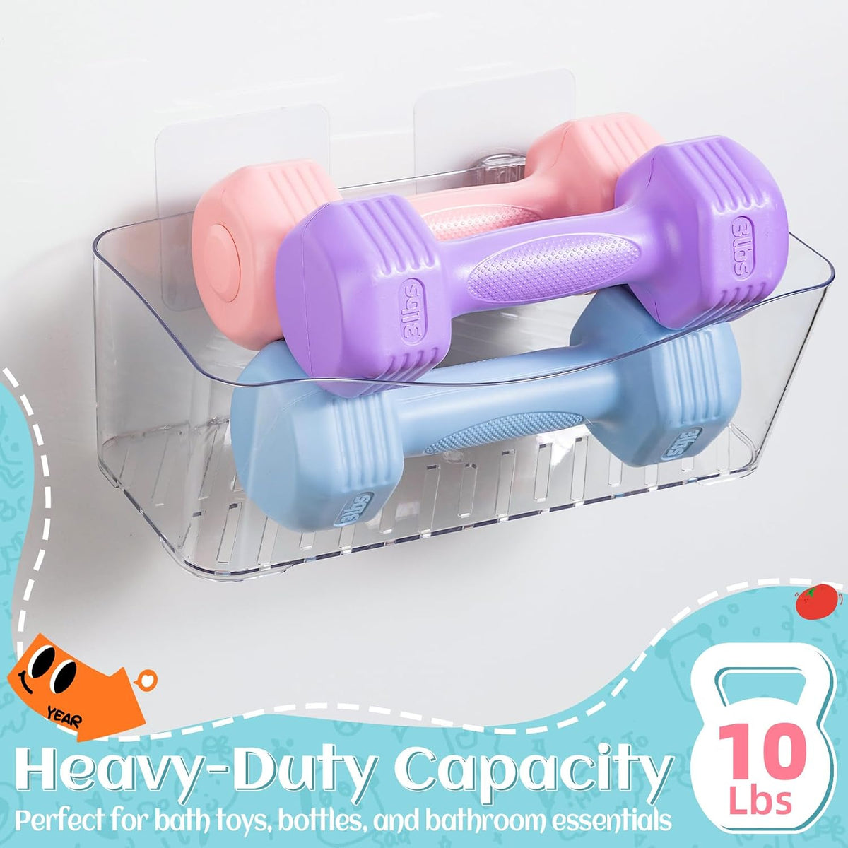 MIUKAA 2 Pack Bath Toy Storage Holder, Clear Bath Toy Organizer (2 US Gal)