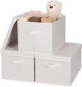 WUIKE Fabric Storage Bins with Lids, Beige, Extra Large, 3-Pack