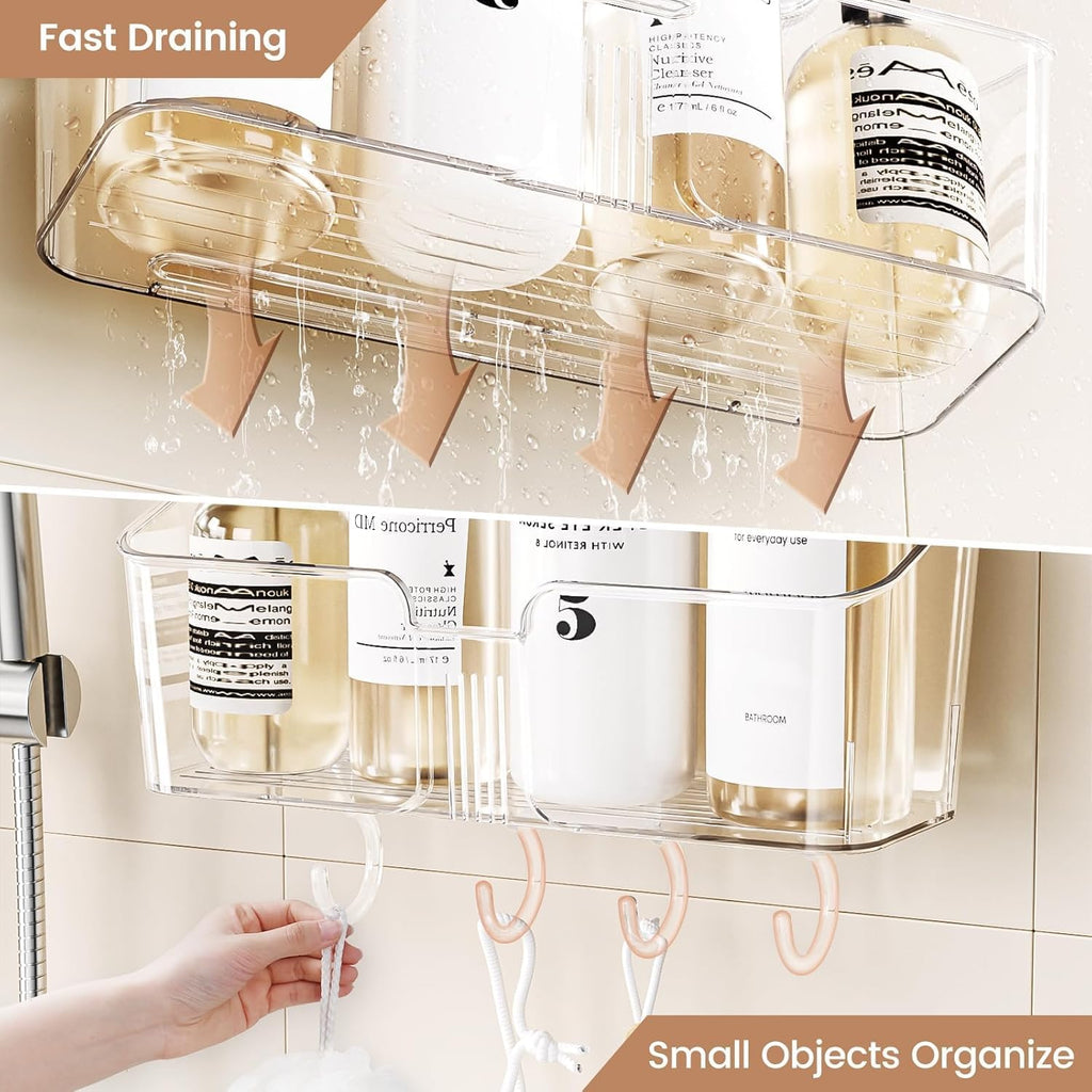 LUXEAR Suction Cup Shower Caddy Clear - 3 Set