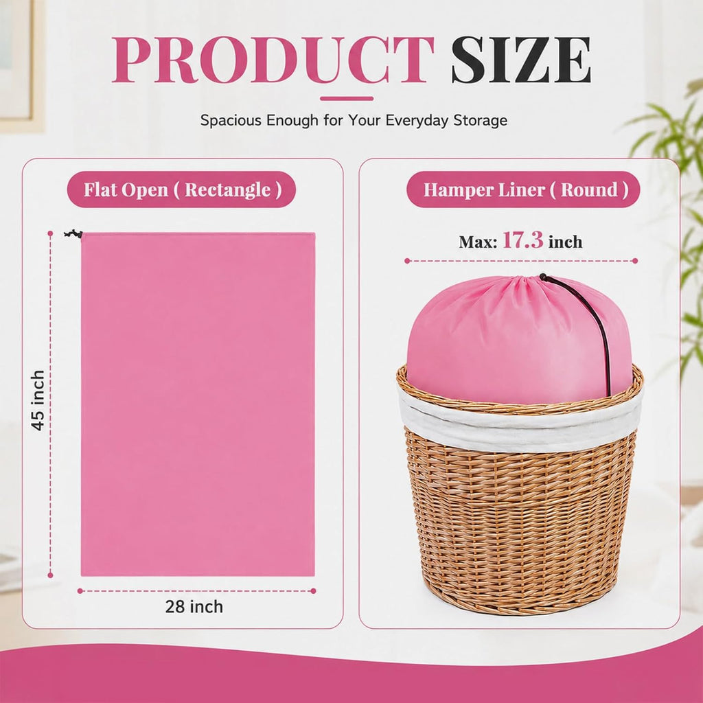 Woanger 12 Pack 28 x 45 Inch Extra Large Laundry Bags Bulk, Pink