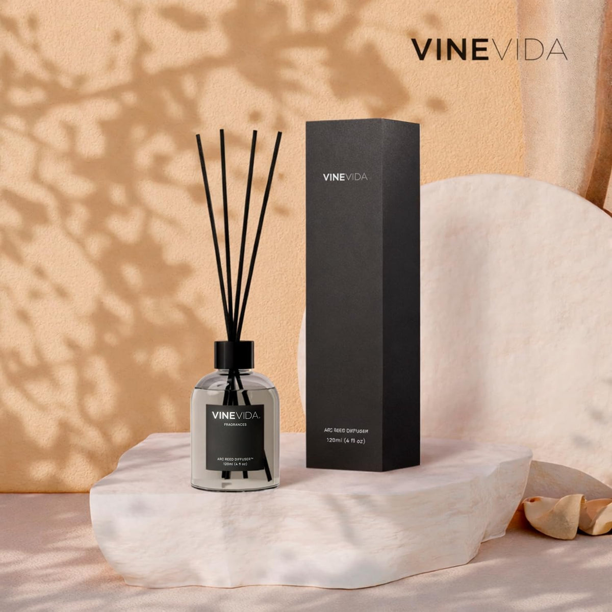 VINEVIDA Reed Diffuser Wood Sage & Sea Salt | Diffuser Reed for Home & Bathroom | Long-Lasting Scent Sticks Set | Oil Stick Diffuser | Bathroom Scent