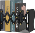 Hossejoy Adjustable Bookends, Heavy Duty Metal Book Ends, Expandable Bookcase Book Holder Stand Shelf Rack for Student Office Book File Organizer Storage, Extends up to 19 inches (Black)