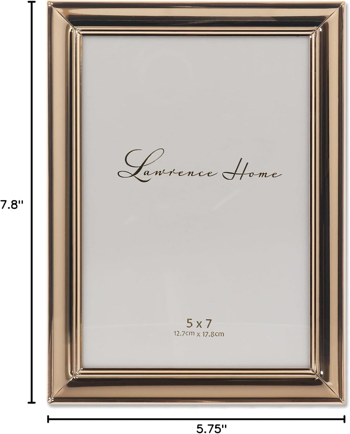 Lawrence Frames Strata Metal Picture Frame, 5x7, Gold
