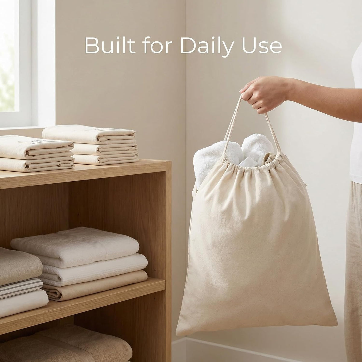 Urban Villa Laundry Bags 4-Pack 28”x36" Extra-Large Cotton Canvas Heavy Duty Washable Durable Travel Laundry Sacks with Drawstring Closure Reusable Hamper Liners for Dirty Clothes Delicates & Lingerie