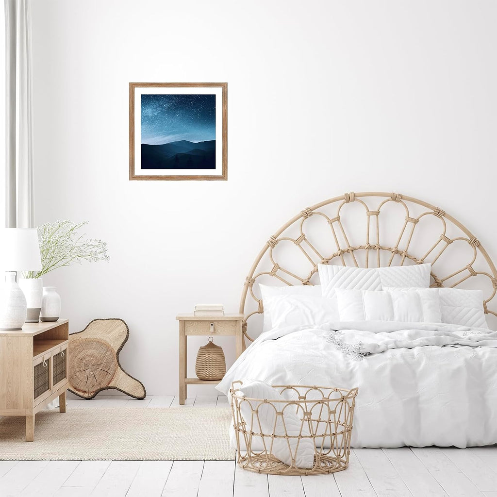 JCJMY 12x12 Picture Frame Set of 2 With 10x10 Mat for 30x30cm Diamond Art Painting, Display Photo 10x10 With Mat or 12x12 Without, Wall Hanging Large Frame With Plexiglass, 2 Pack, Rustic Brown