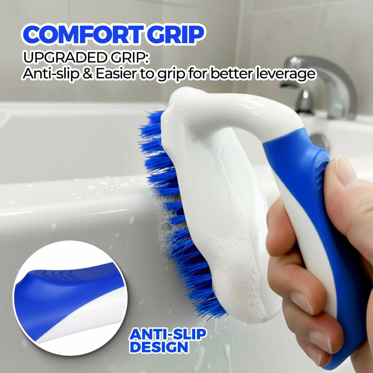 Holikme 6 Pack Cleaning Brush Scrub Brush Kitchen Brush for Floor,Blue