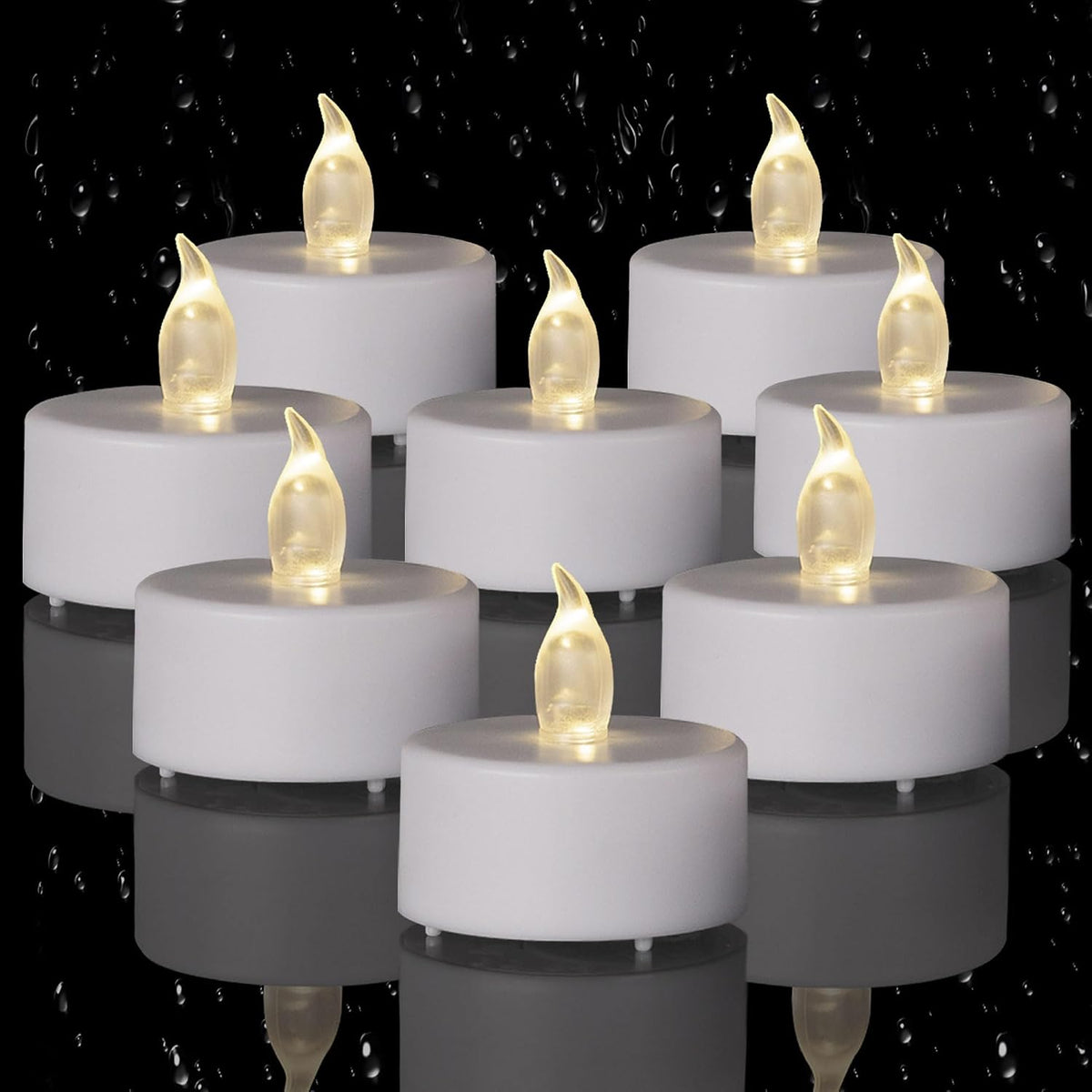 TSLVIC Flameless LED Tea Lights Candles, Warm White, 50 Pack