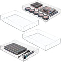 iDesign Makeup Drawer Organizer Tray, Set of 4, Clear