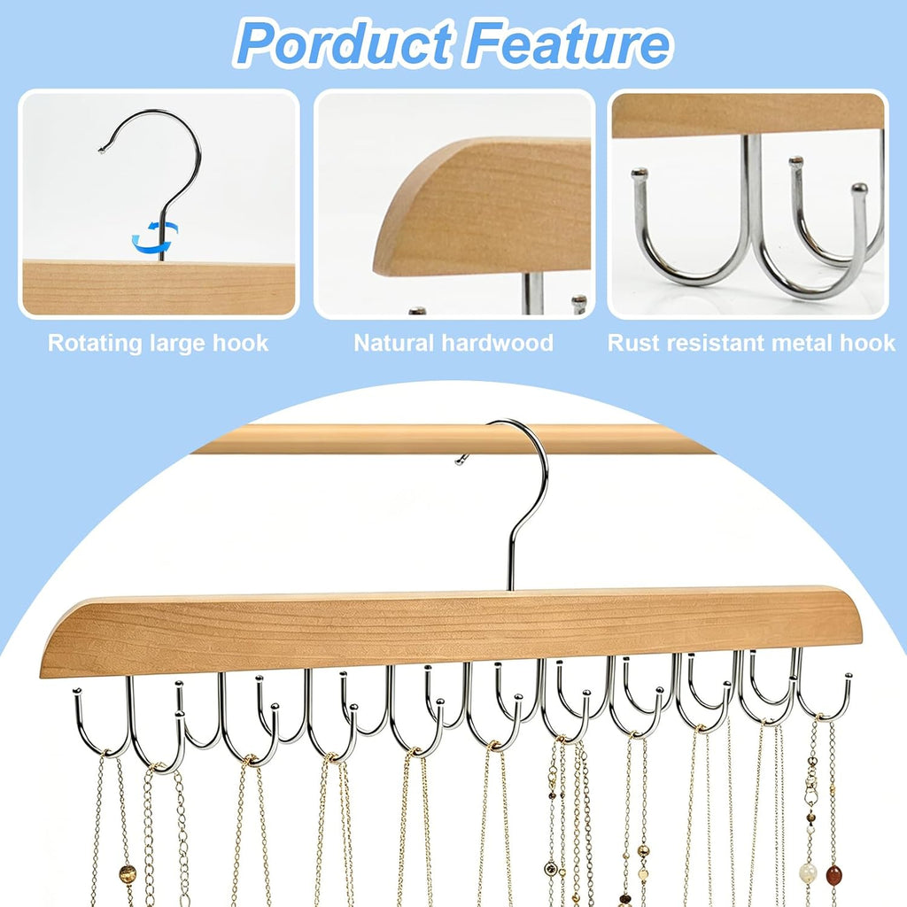 2Pcs Necklace Hanger Wall Mount Jewelry Organizer