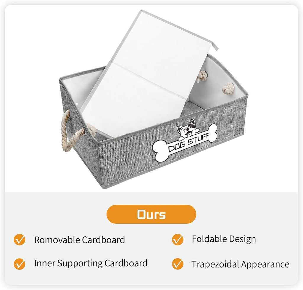 Dog Toy Basket, Storage Bin, Collapsible Box for Pet Accessories