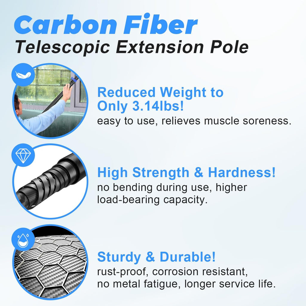 30 Foot High Ceiling Duster Kits with 4.7-24FT Carbon Fiber Extension Pole