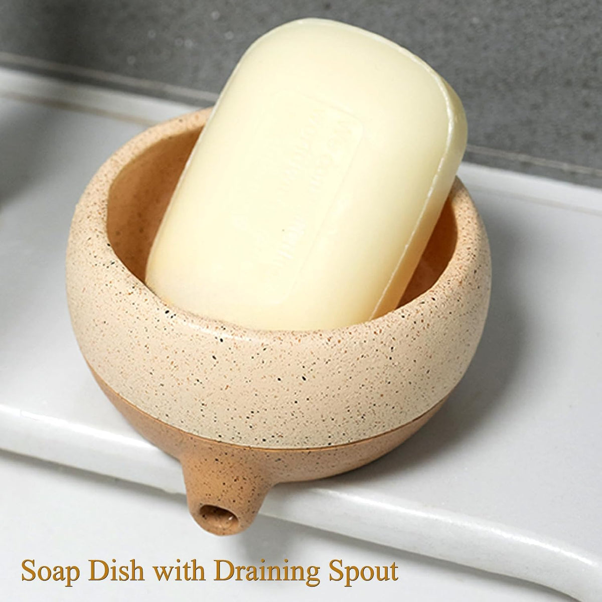 Soap Dish with Drain and Self-Draining Sponge Holder