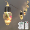 Christmas Lights Indoor 6.8Ft 10 LED Christmas Snow Globe Lights Battery Operated with Timer, Xmas String Lights Indoor for Bedroom Porch Garden Party Fireplace Tree Xmas Decor
