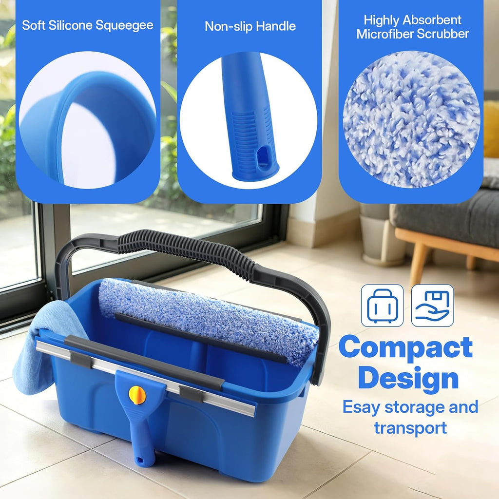 10Ft Professional Window Cleaning Kit with Bucket for Home & Commercial