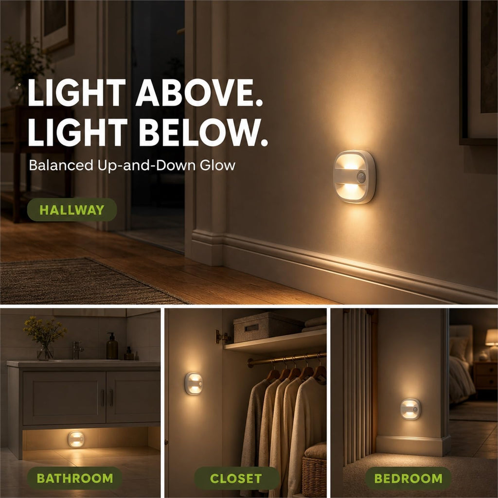 L LOHAS LED Motion Sensor Light Indoor, Rechargeable Night Lights 4-Pack