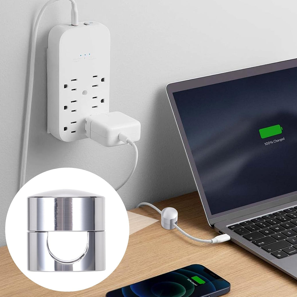 SmallCat 5 Sets Charger Holders for Cords, Silver Cable Anchor Holders