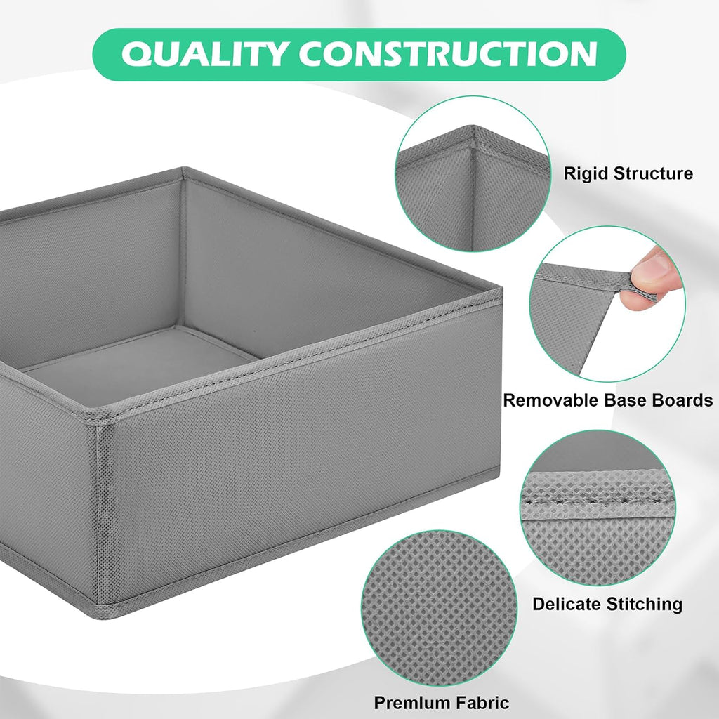 Drawer Clothing Organizer 16-Pack, Grey Underwear Dividers