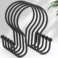 AmazerBath Shower Curtain Hooks Black Shower Curtain Rings, Simple Double Hook Shower Curtain Hooks Rust Proof, Smooth Sturdy Metal Shower Hooks for Shower Curtain Rod, 12 Pcs Shower Rod Hooks