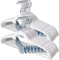 Stormix Velvet Hangers with Clips Non-Slip for Pants, Skirt 18 Pack White
