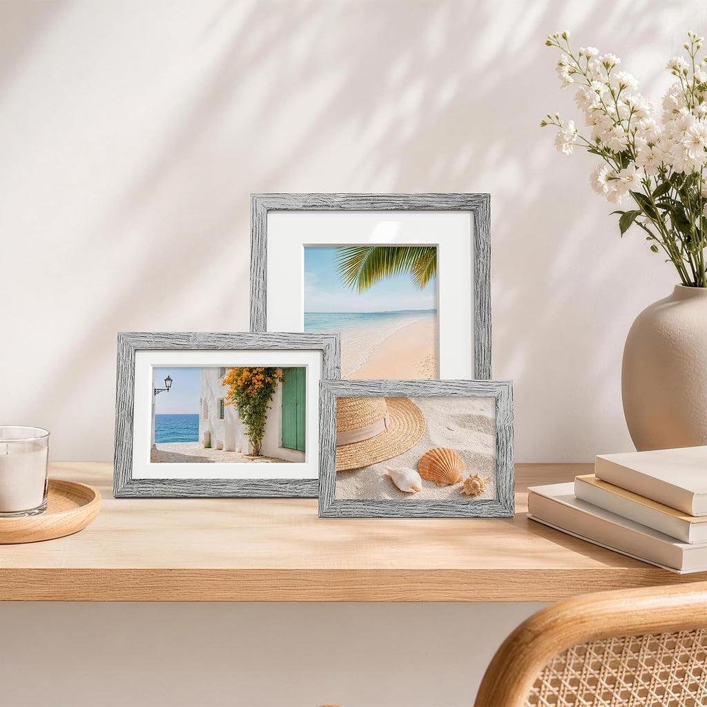 decorUhome Picture Frames Set of 20 for Wall and Tabletop Display, Grey