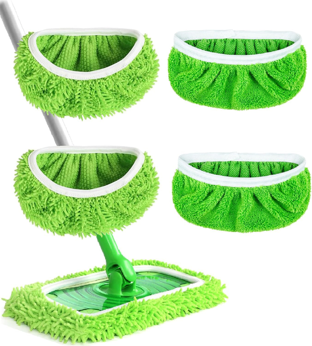 4PCS Reusable Microfiber Mop Pads for Swiffer Sweeper(Mop not Include)