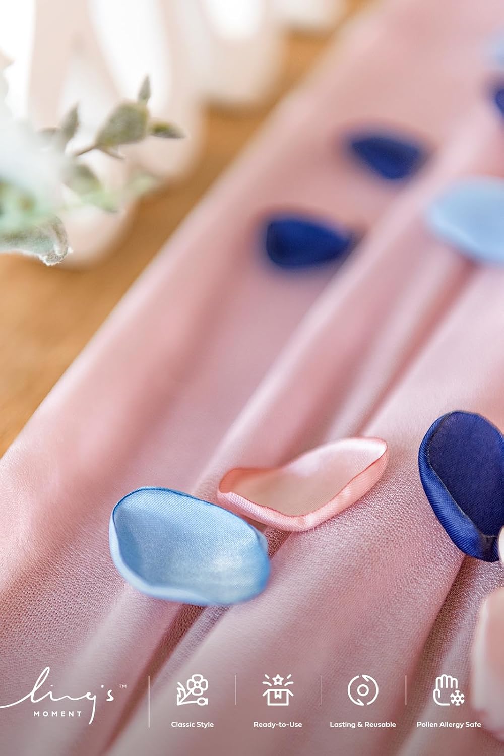 Ling's moment Silk Rose Petals, Dusty Rose Navy Blue, 200pcs