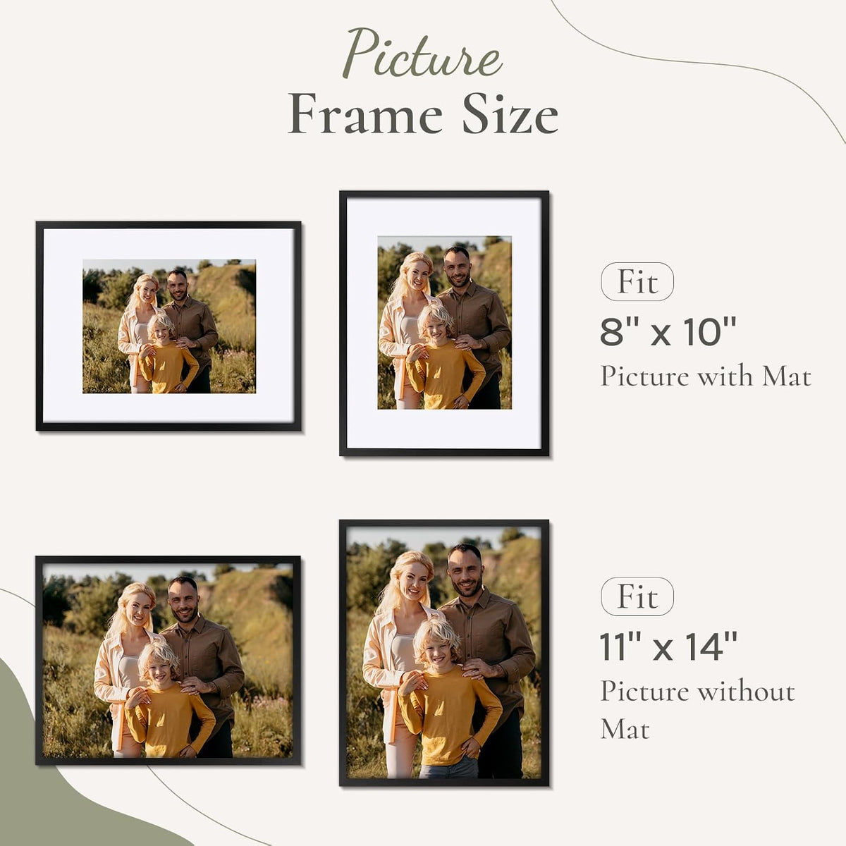 SYNTRIFIC 11x14 Poster Picture Frames Set of 6, Matted to 8x10 with Mat