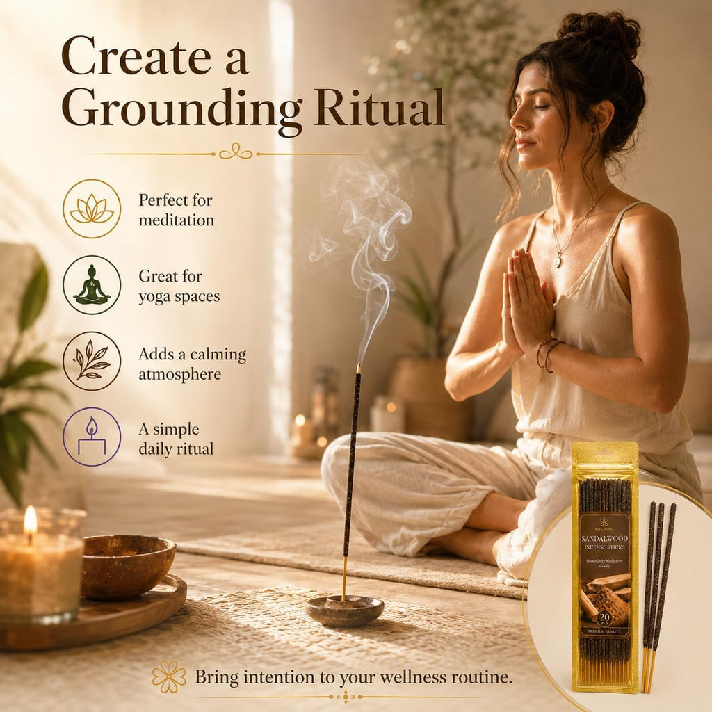 RAINFLOW Natural Incense Sticks - 80 White Sage Sandalwood Lavender Vanilla