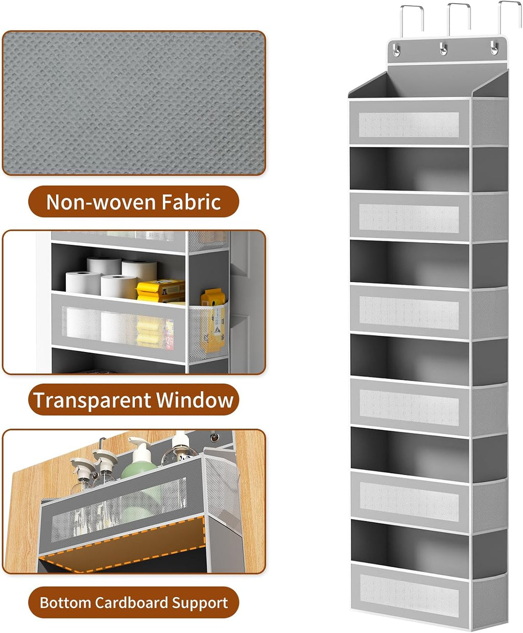 AQOOA 6-Tier Over The Door Organizer 44 lbs Capacity fit Standard Doors