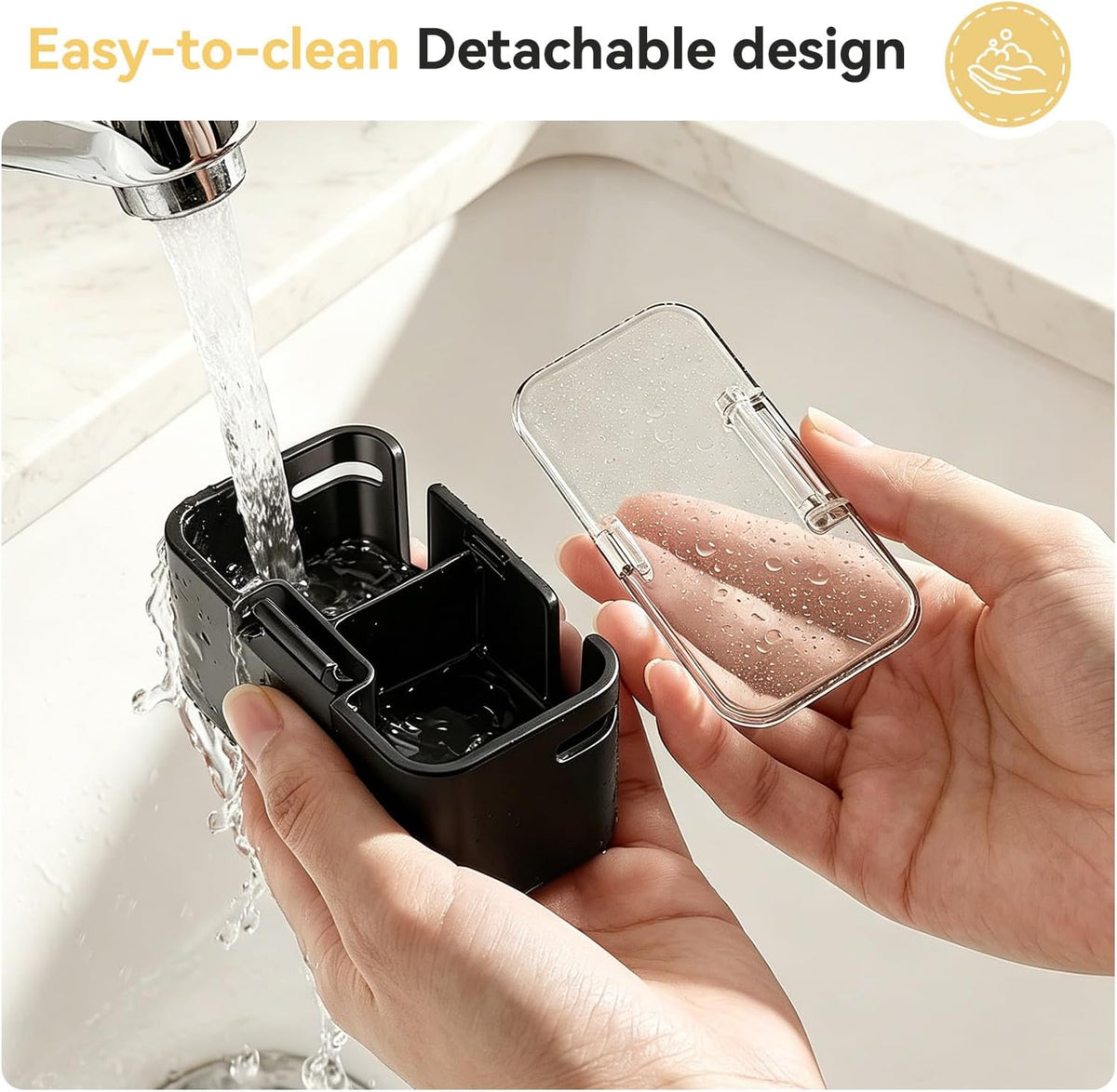 MOPMS Toothbrush Holders for Bathrooms with 2 Slot Independent Compartment