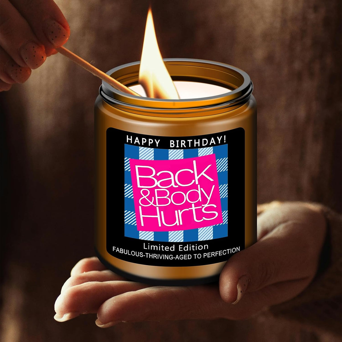 Homsolver Birthday Gifts for Women Men, Happy Birthday Decoration Candles Gift for Her Him, Funny Friendship Mom Dad Sister Friends Wife Husband Present Ideas - Lavender Scented Candle