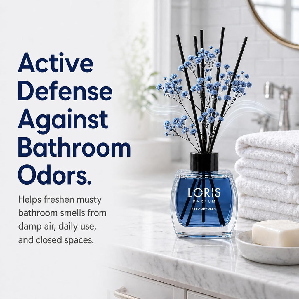 Loris Rose Reed Diffuser Set with Dried Flowers | Reed Diffusers for Home with Sticks | Bathroom Diffuser & Room Scent | Long-Lasting Home Fragrance | 120 mL / 4.06 fl oz