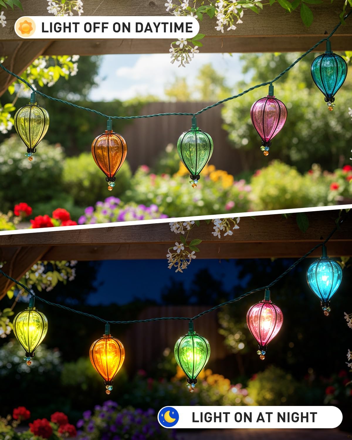 11FT Multicolor Outdoor String Lights, Decorative Patio Lights LED
