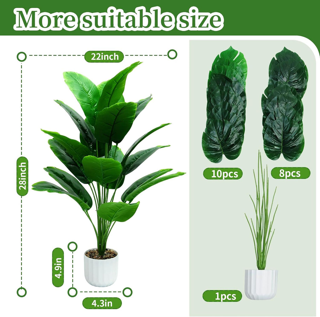Freyalife 28“ Fake Plant Artificial Banana Tree for Room Decor, Faux Potted Plants Indoor for Home Living Bedroom Aesthetic Farmhouse Dorm Office Classroom and Outdoor Garden Porch Balcony Decor