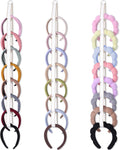 3 PCS Headband Holder Organizer for Girl,Hanging Hairband Storage for Women,Brown Hair Hoop Display Hair Accessories Organizer Bedroom College Dorm Decor (Cream textured)