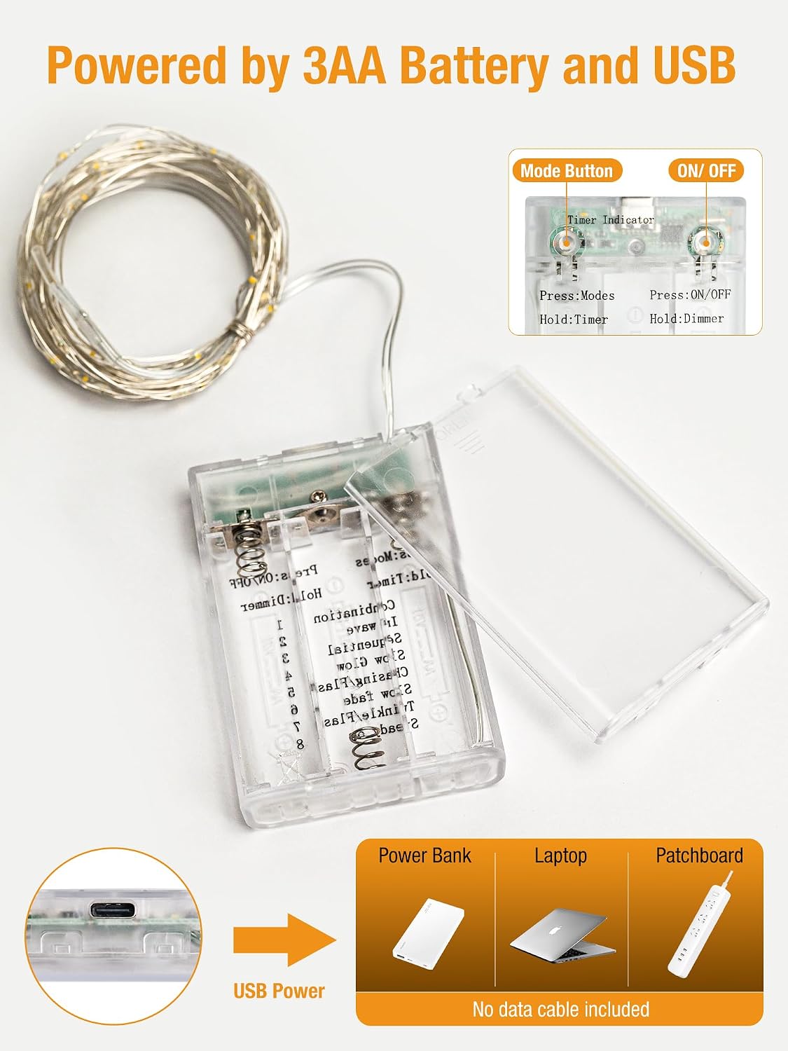 btfarm 4 Pack Fairy Lights Battery Operated, 16FT 50 LED Twinkle Lights