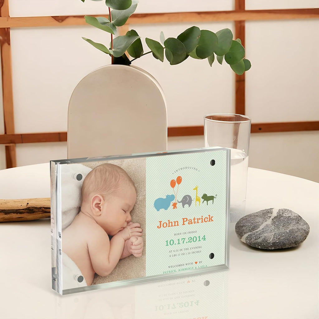 4x6 Inch Acrylic Picture Frame 5 Pack, 10+10mm Magnetic Photo Frame