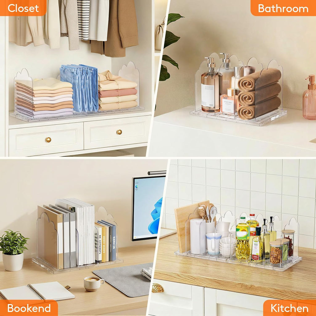 Lifewit Purse Organizer for Closet, 9.7" Tall Clear Handbag Shelf Dividers