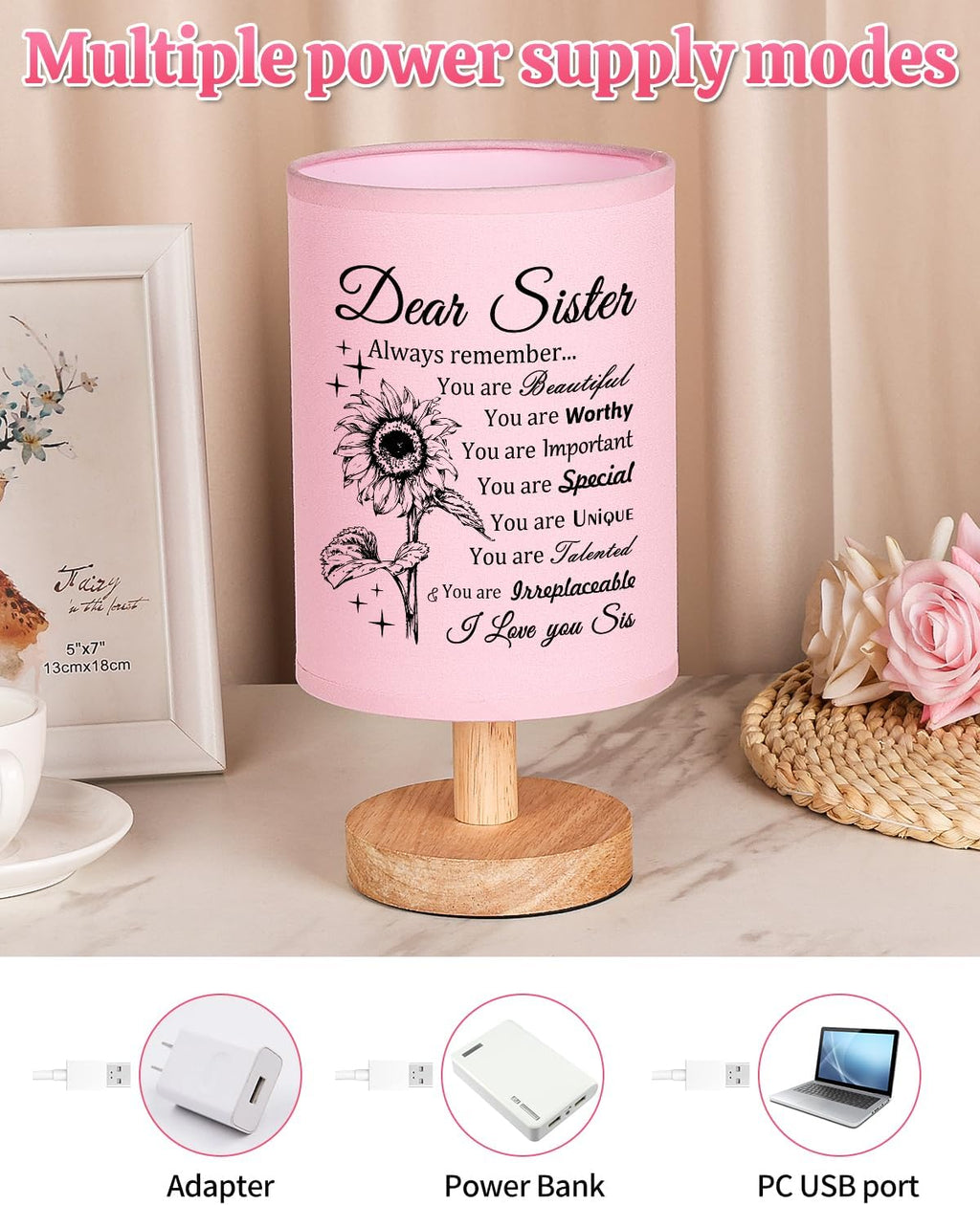 Sister Gifts Table Lamp, Sister Birthday Gifts from Sisters