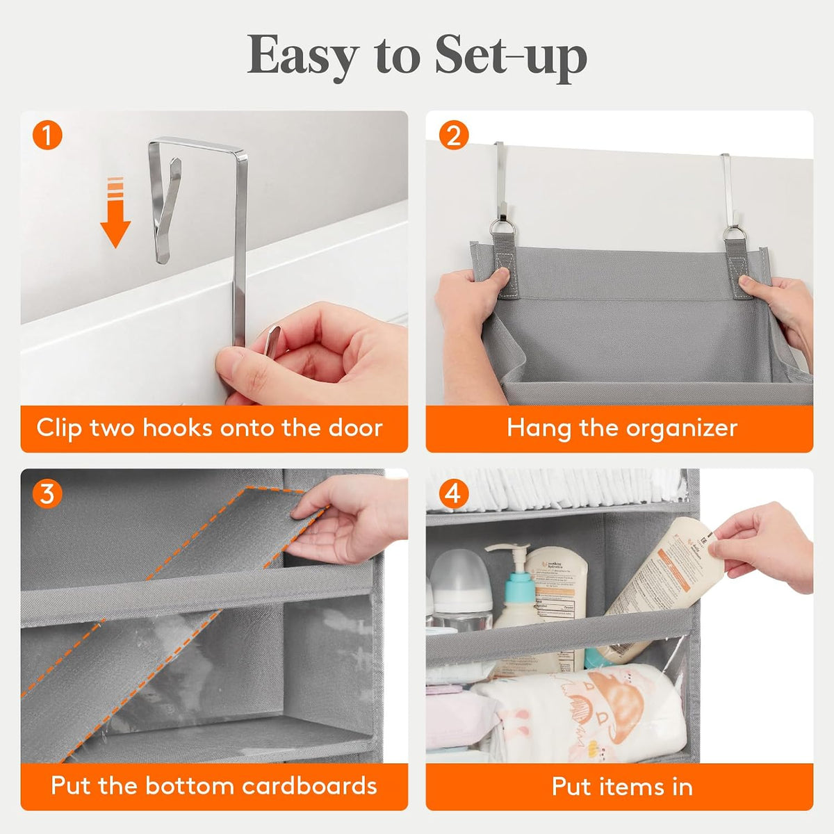 Lifewit Organizador Colgante para Puerta, 5 Niveles, para Cocina,Gris Claro