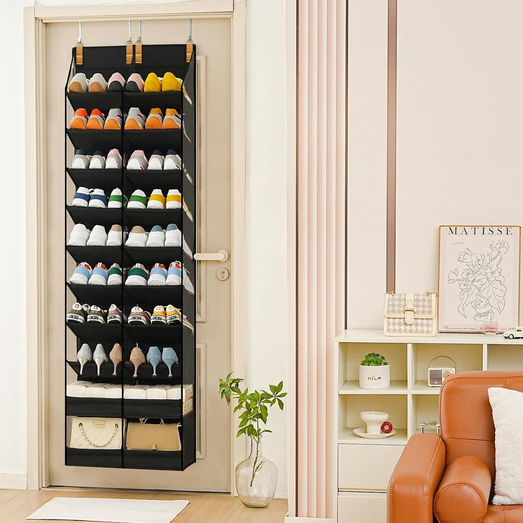 20-30 Pairs Over the Door Shoe Organizer, 10-Tier Hanging Shoe Storage